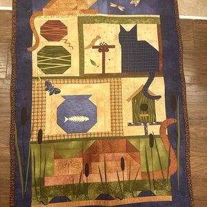 New quilted handmade Cat-Themed Quilt Wall Hanging